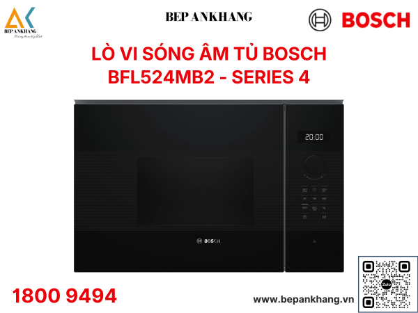Lò Vi Sóng Âm Tủ Bosch BFL524MB2 - Series 4 - Thương Hiệu Đức